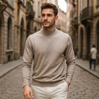 Suéter de hombre elegante con cuello recto Lenox
