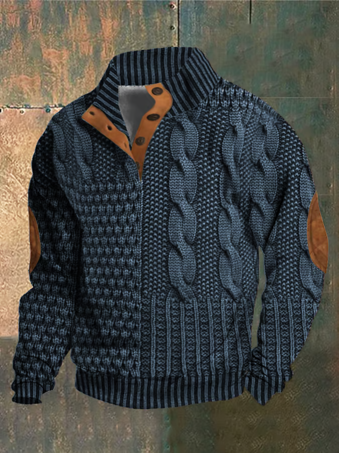 Suéter de punto trenzado para hombre: elegancia moderna para el otoño y entretiempo