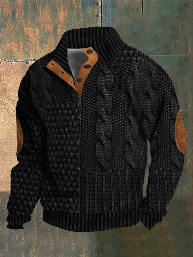 Suéter de punto trenzado para hombre: elegancia moderna para el otoño y entretiempo