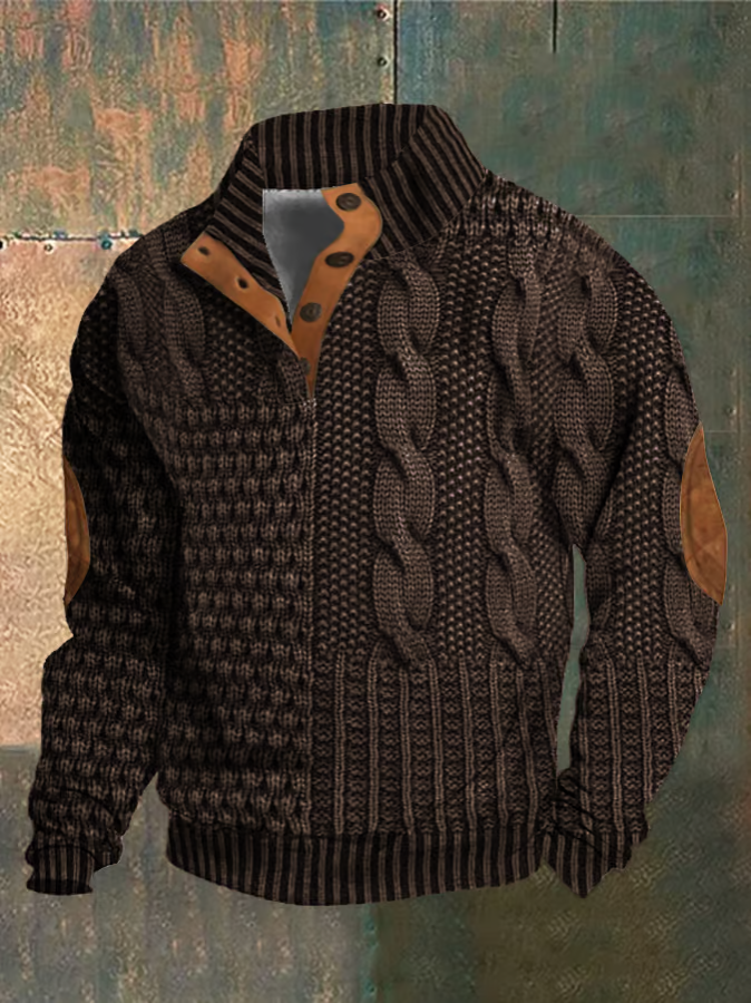 Suéter de punto trenzado para hombre: elegancia moderna para el otoño y entretiempo