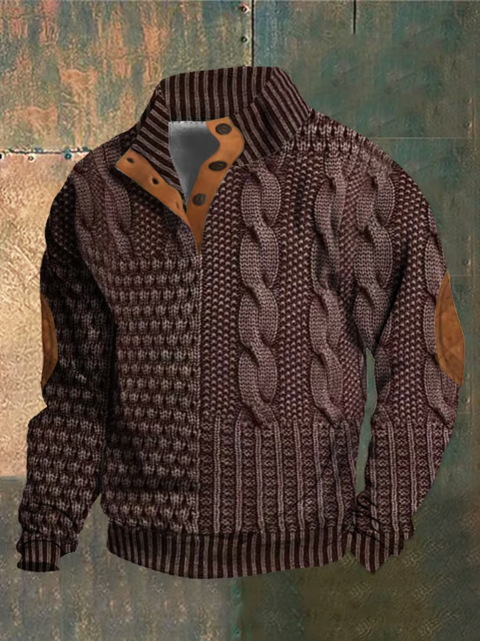 Suéter de punto trenzado para hombre: elegancia moderna para el otoño y entretiempo