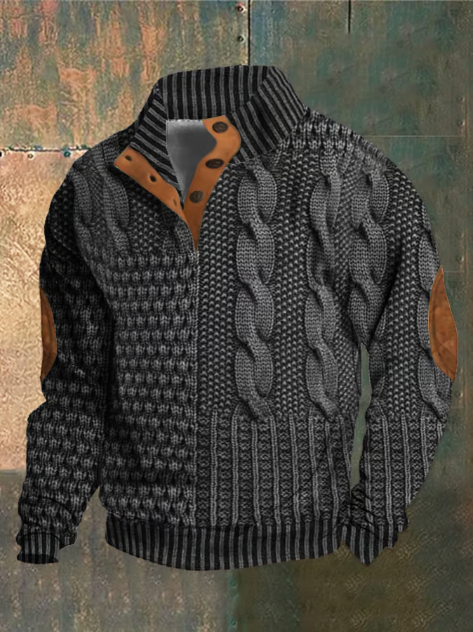 Suéter de punto trenzado para hombre: elegancia moderna para el otoño y entretiempo