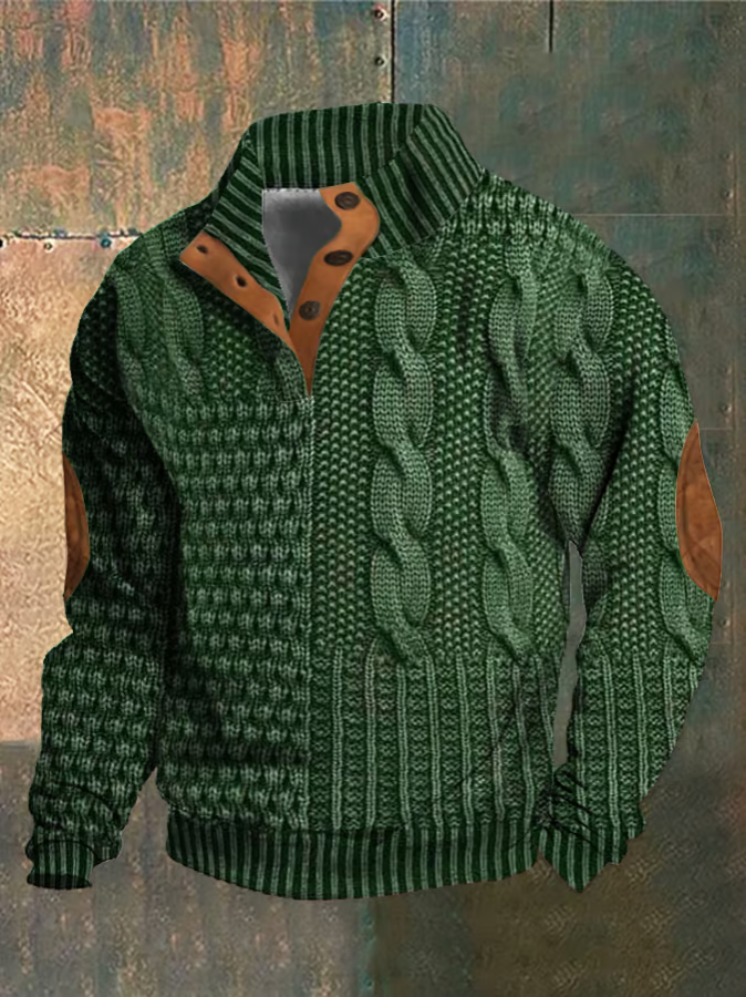 Suéter de punto trenzado para hombre: elegancia moderna para el otoño y entretiempo