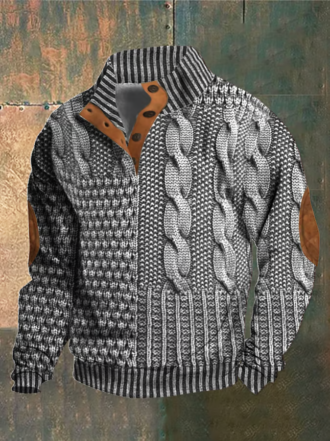 Suéter de punto trenzado para hombre: elegancia moderna para el otoño y entretiempo