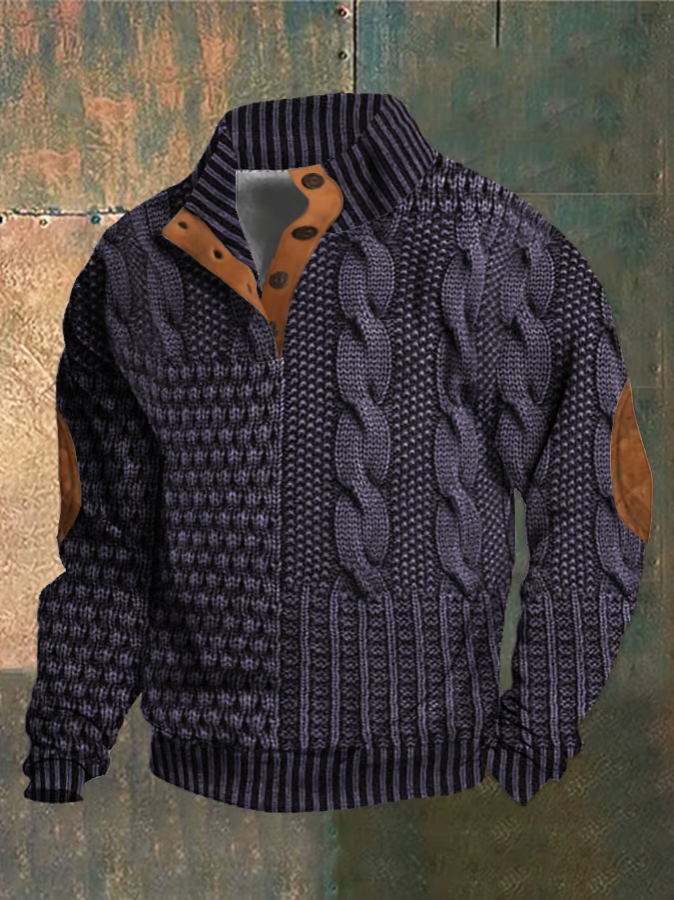 Suéter de punto trenzado para hombre: elegancia moderna para el otoño y entretiempo