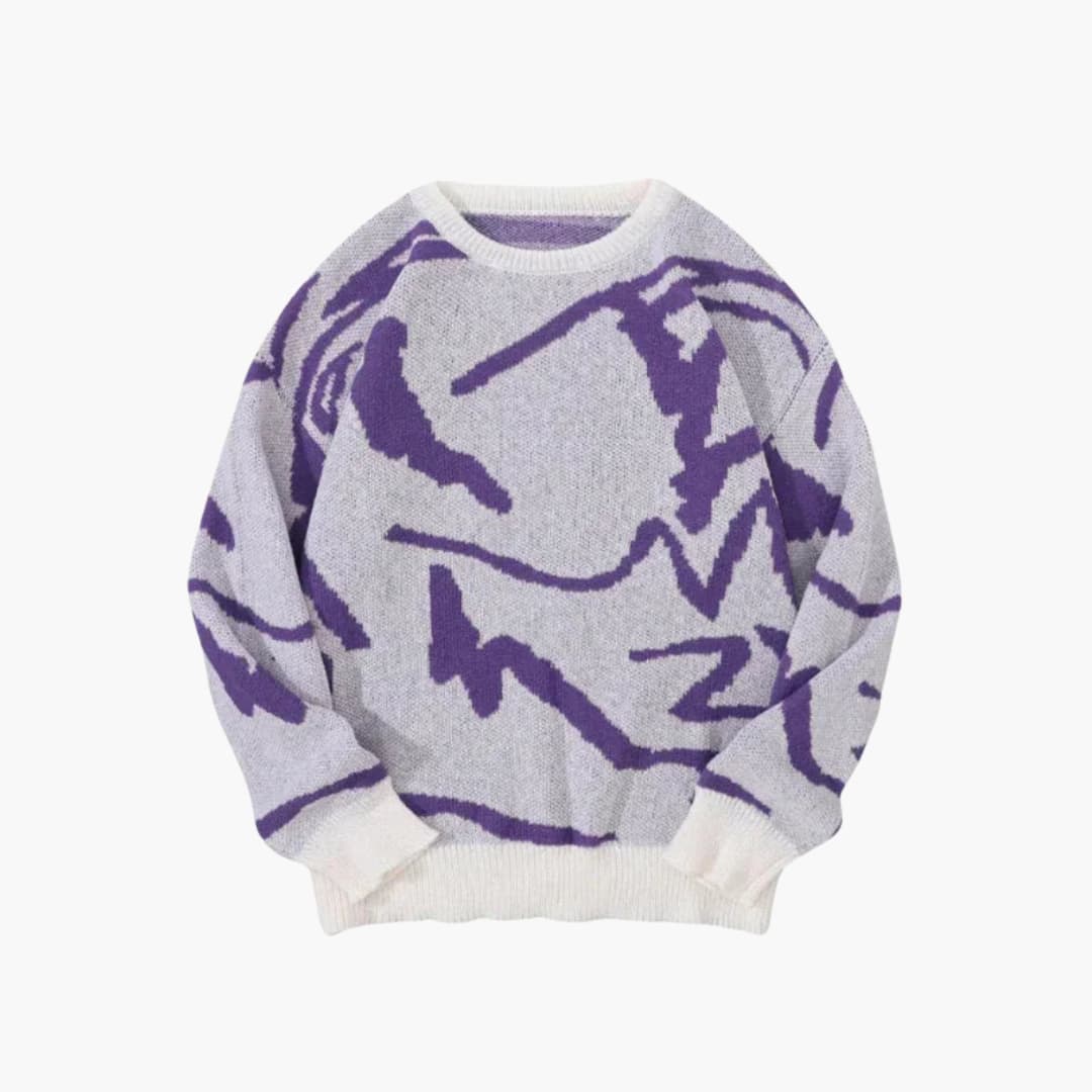 Suéter de hombre de moda con estampado abstracto – cálido y cómodo para un estilo único