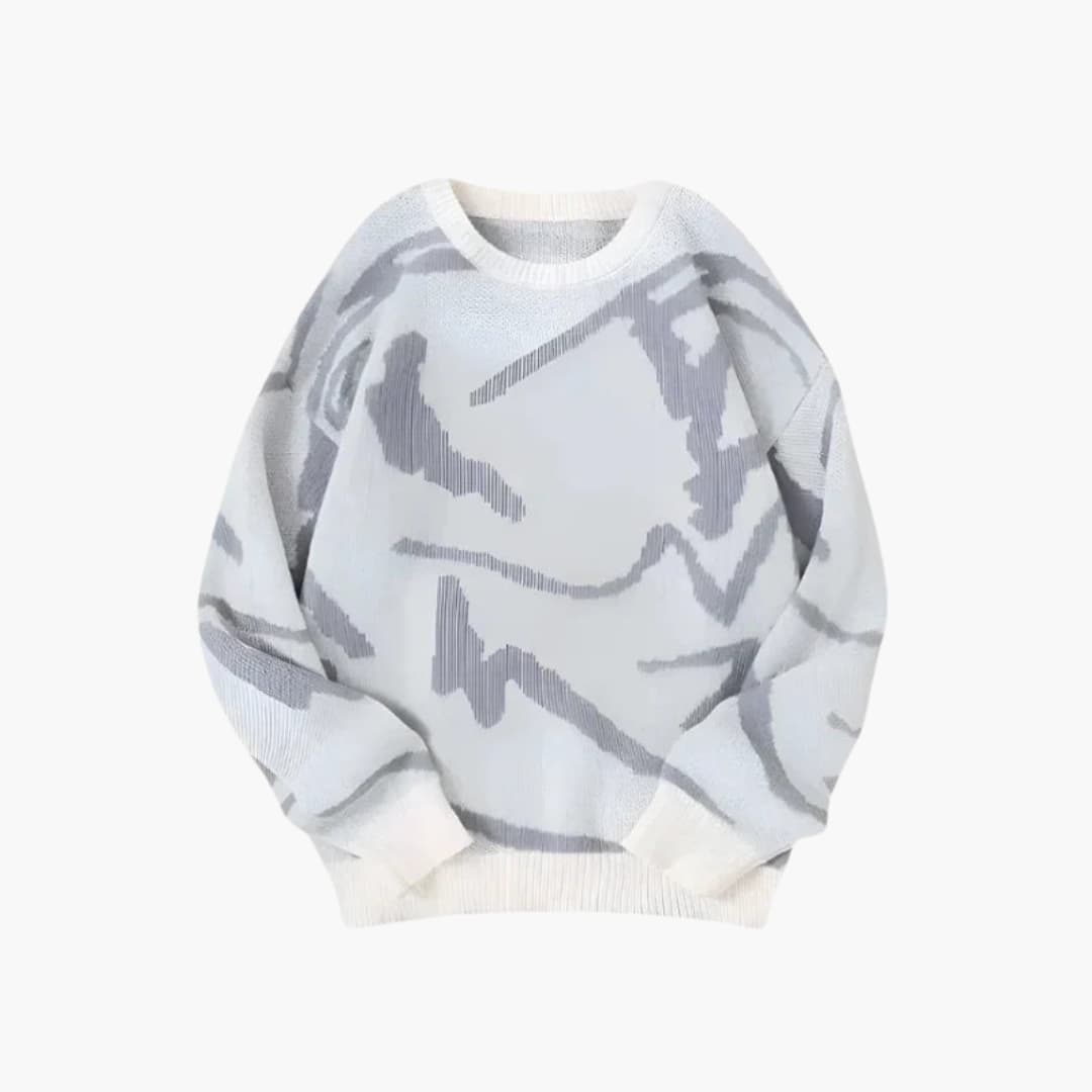 Suéter de hombre de moda con estampado abstracto – cálido y cómodo para un estilo único