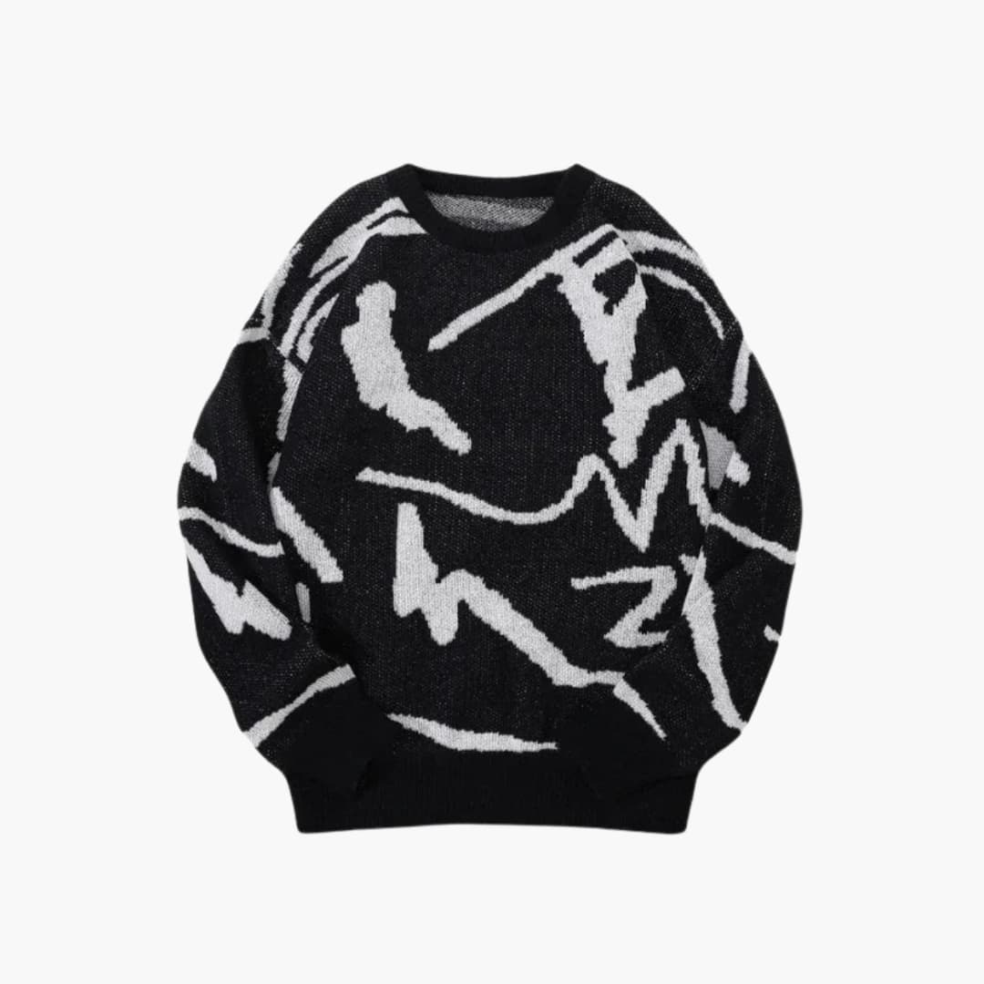 Suéter de hombre de moda con estampado abstracto – cálido y cómodo para un estilo único