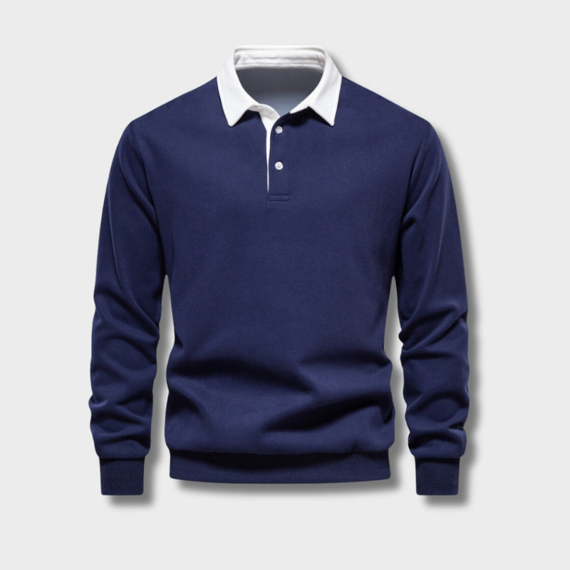 Jersey elegante para hombre – sudadera de manga larga con cuello clásico y comodidad moderna