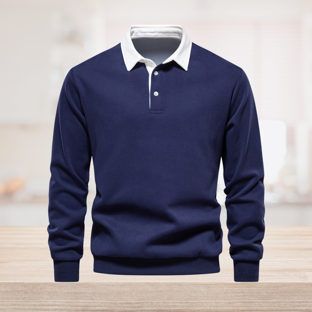 Jersey elegante para hombre – sudadera de manga larga con cuello clásico y comodidad moderna