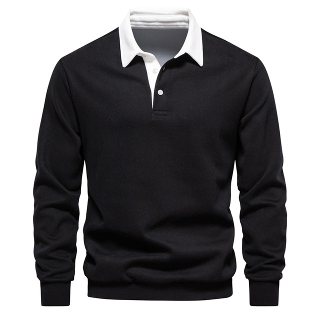 Jersey elegante para hombre – sudadera de manga larga con cuello clásico y comodidad moderna