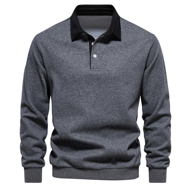 Jersey elegante para hombre – sudadera de manga larga con cuello clásico y comodidad moderna