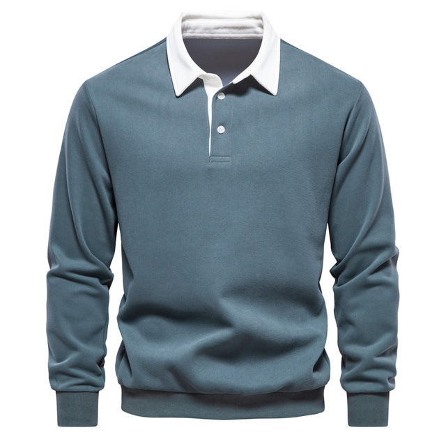 Jersey elegante para hombre – sudadera de manga larga con cuello clásico y comodidad moderna