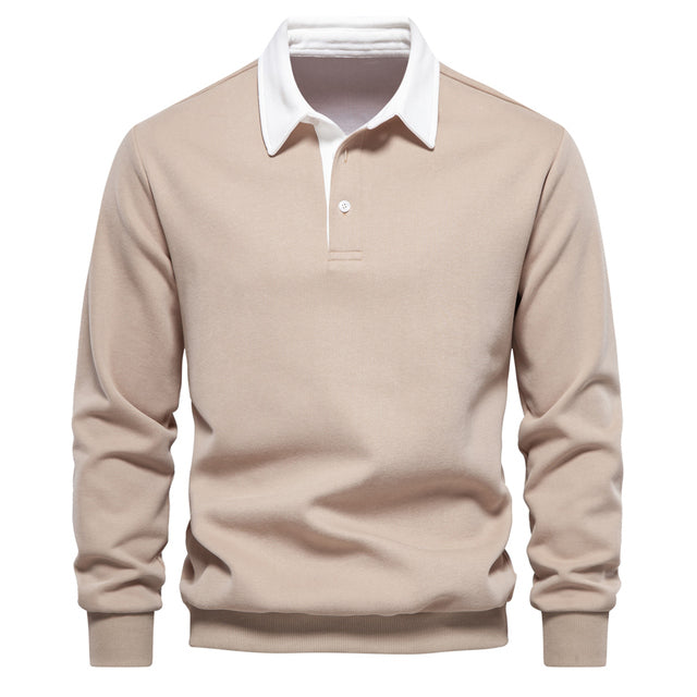 Jersey elegante para hombre – sudadera de manga larga con cuello clásico y comodidad moderna