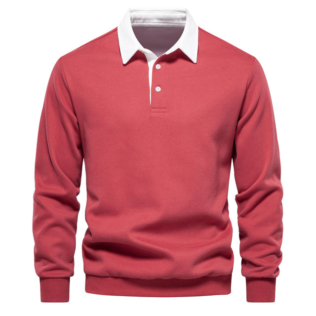 Jersey elegante para hombre – sudadera de manga larga con cuello clásico y comodidad moderna