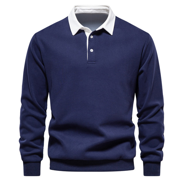 Jersey elegante para hombre – sudadera de manga larga con cuello clásico y comodidad moderna