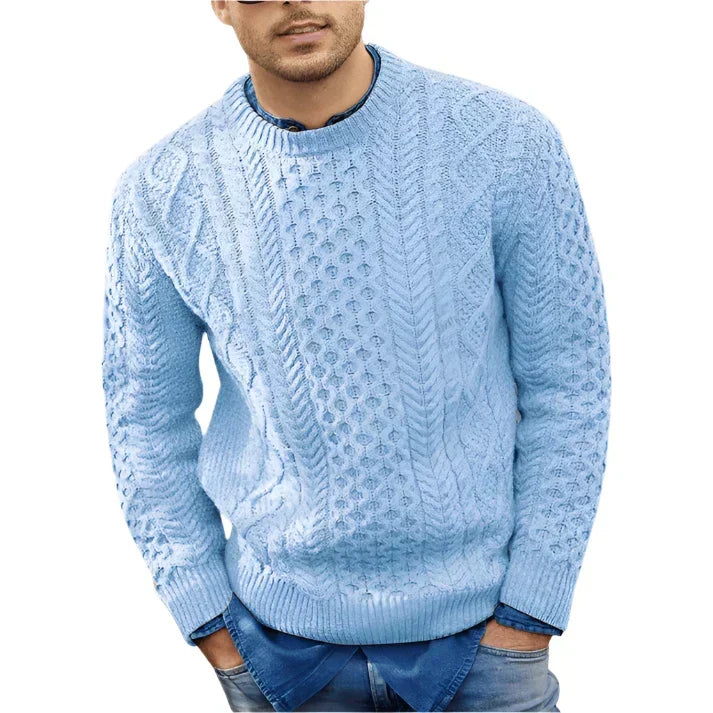 Jersey trenzado para hombre, elegante y cálido, para un invierno confortable
