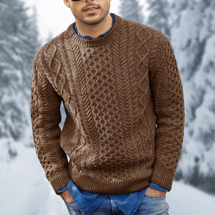 Jersey trenzado para hombre, elegante y cálido, para un invierno confortable