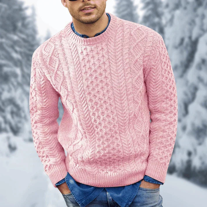 Jersey trenzado para hombre, elegante y cálido, para un invierno confortable