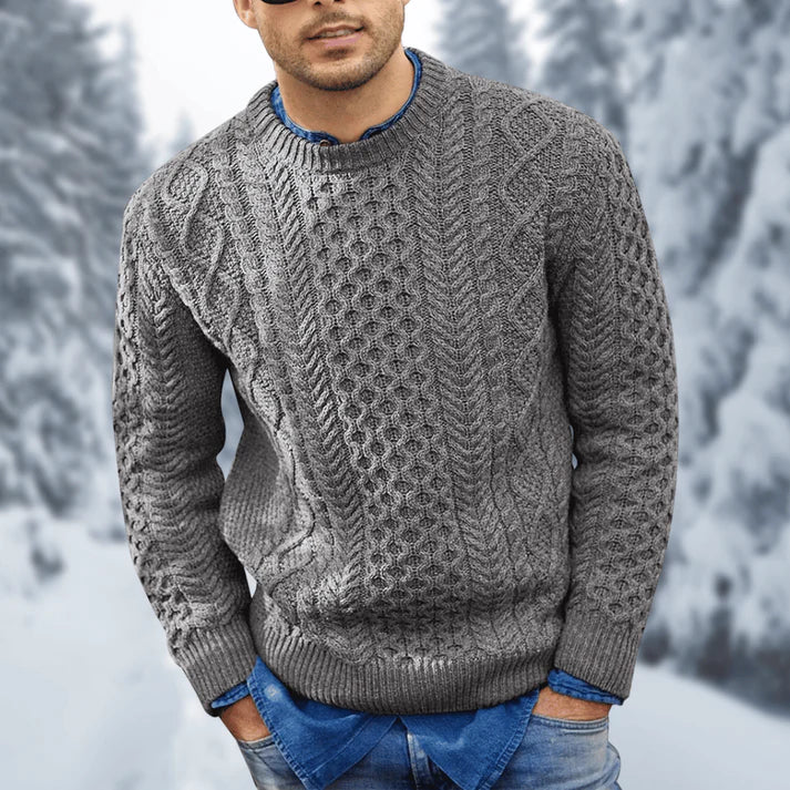 Jersey trenzado para hombre, elegante y cálido, para un invierno confortable