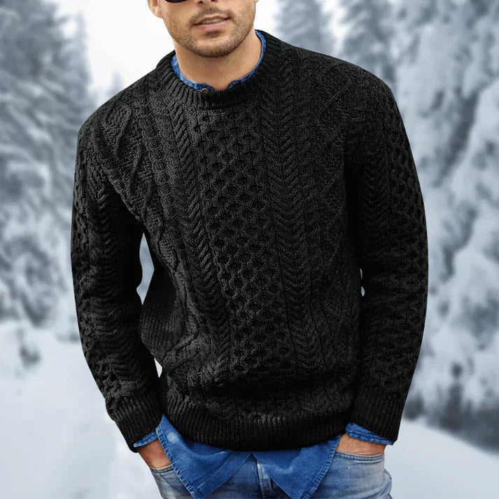Jersey trenzado para hombre, elegante y cálido, para un invierno confortable