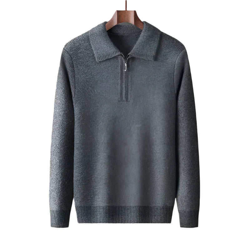 Jersey de punto de media cremallera para hombre – Elegancia y comodidad