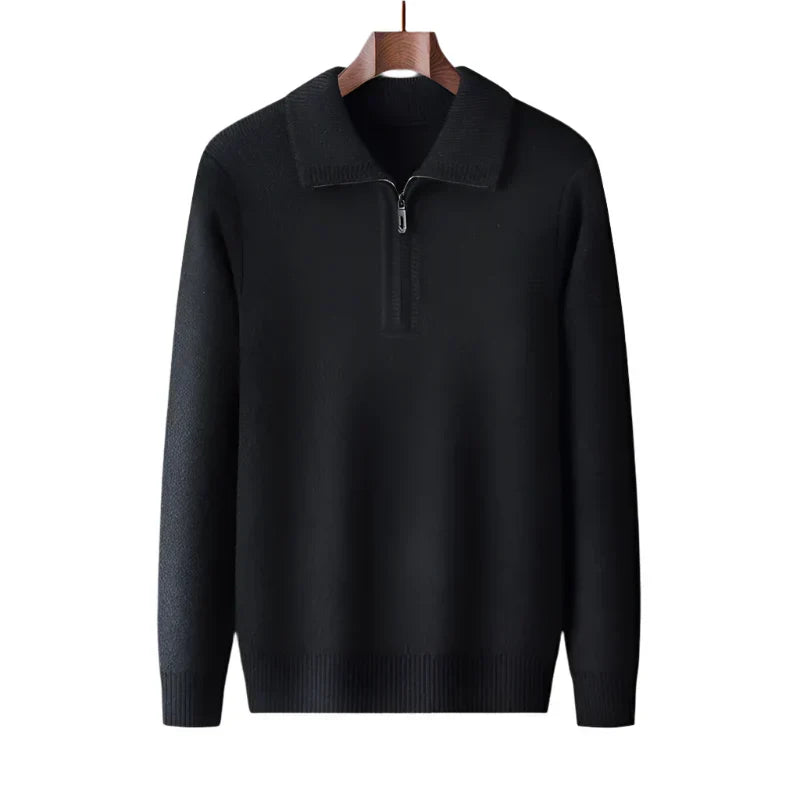 Jersey de punto de media cremallera para hombre – Elegancia y comodidad