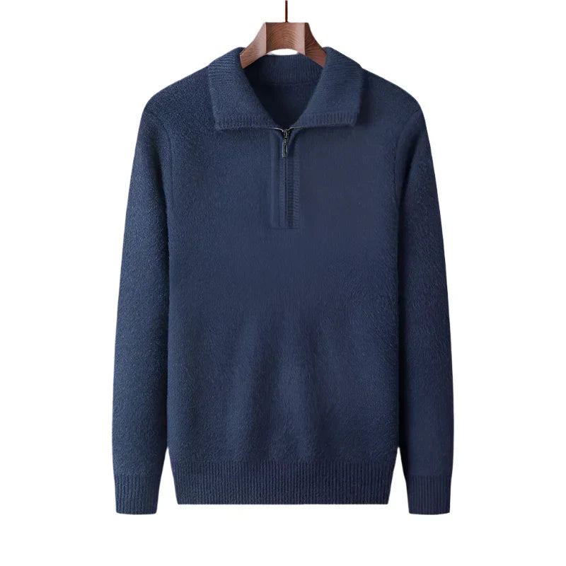 Jersey de punto de media cremallera para hombre – Elegancia y comodidad