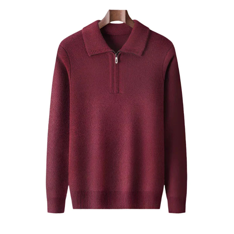 Jersey de punto de media cremallera para hombre – Elegancia y comodidad