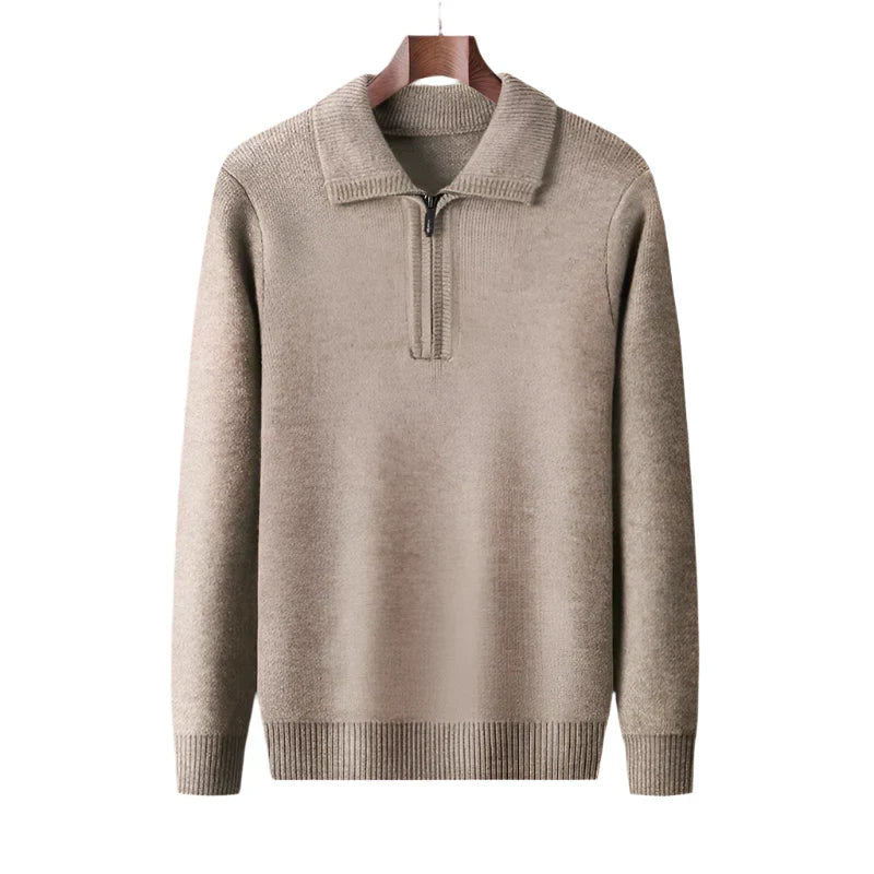 Jersey de punto de media cremallera para hombre – Elegancia y comodidad