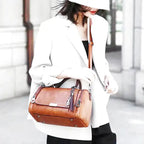 RHEA - Bolso Espacioso de Cuero Suave con Correa y Cremallera
