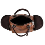 RHEA - Bolso Espacioso de Cuero Suave con Correa y Cremallera