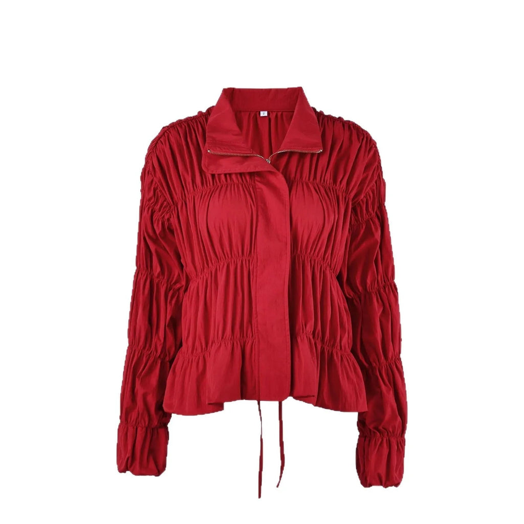 Chaqueta con cremallera fruncida Sarah