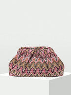 Clutch Bianca plisado de jacquard