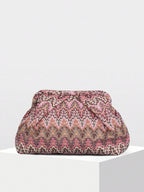 Clutch Bianca plisado de jacquard