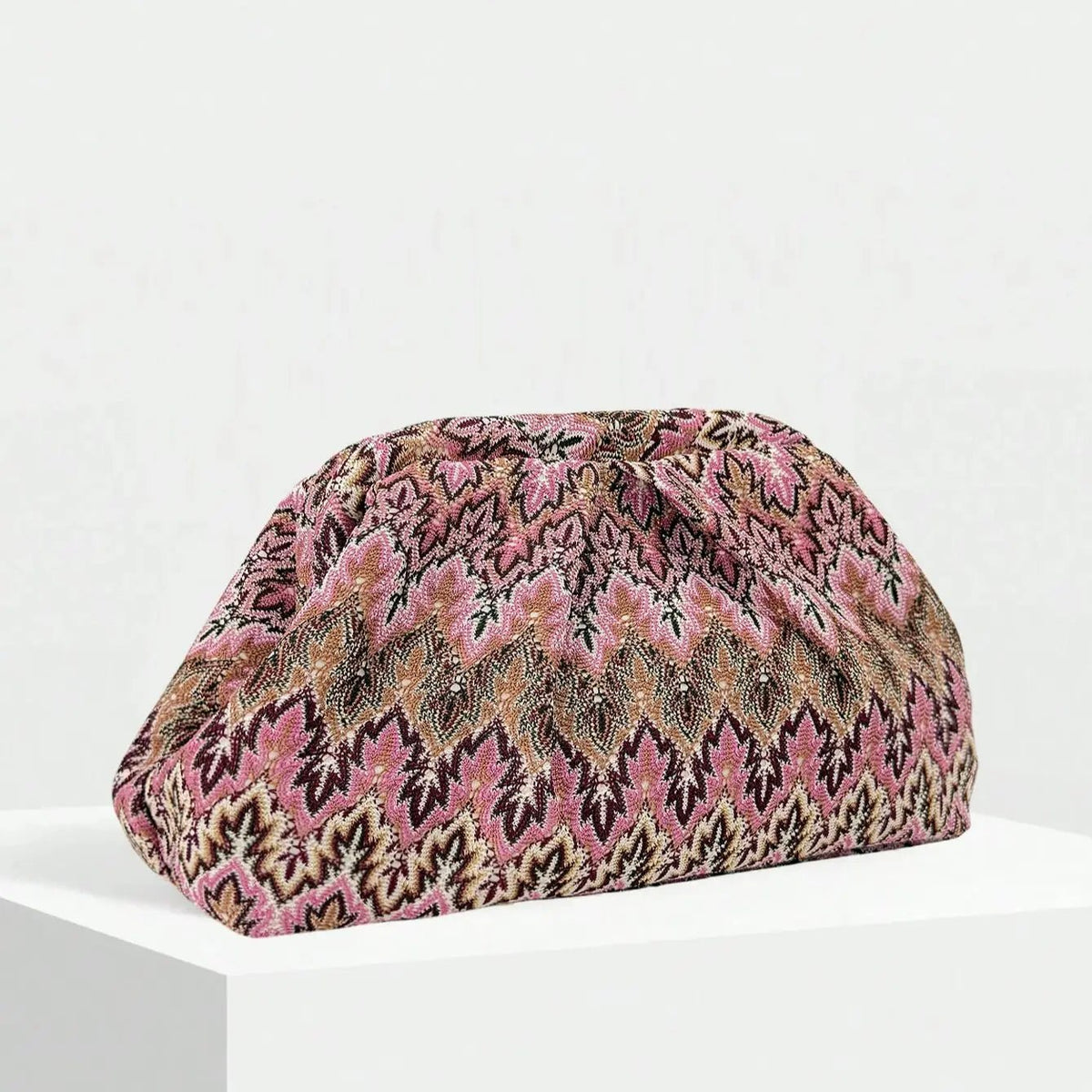 Clutch Bianca plisado de jacquard
