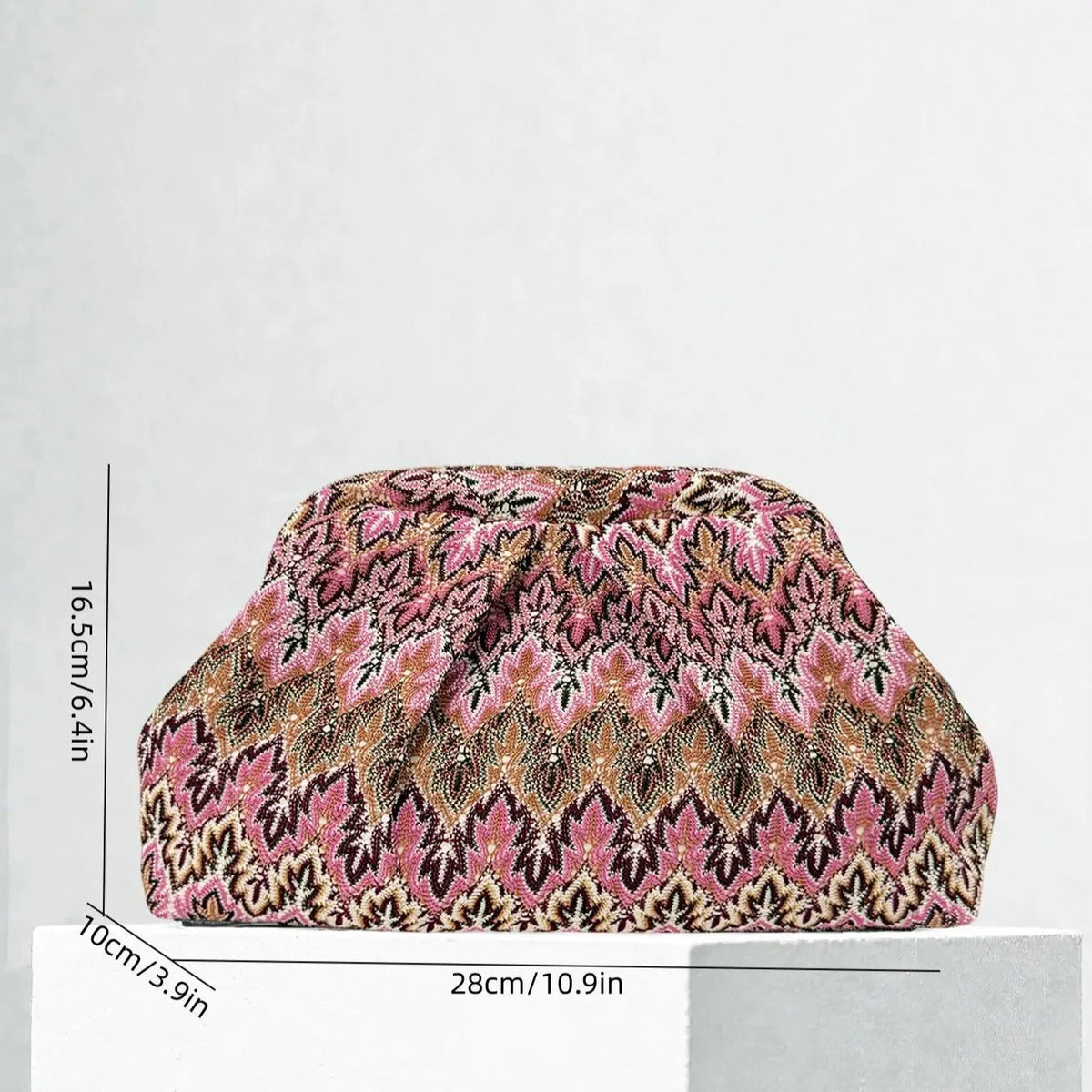 Clutch Bianca plisado de jacquard