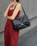 Bolso de hombro maxi con solapa de cuero sintético Carla - para edición