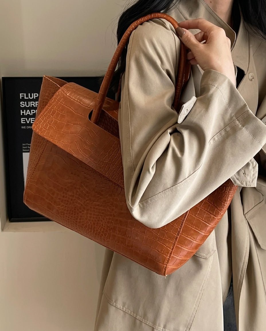 Jessica Embossed Leather Tote