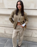Blazer Katie de cuadros con cuello alto