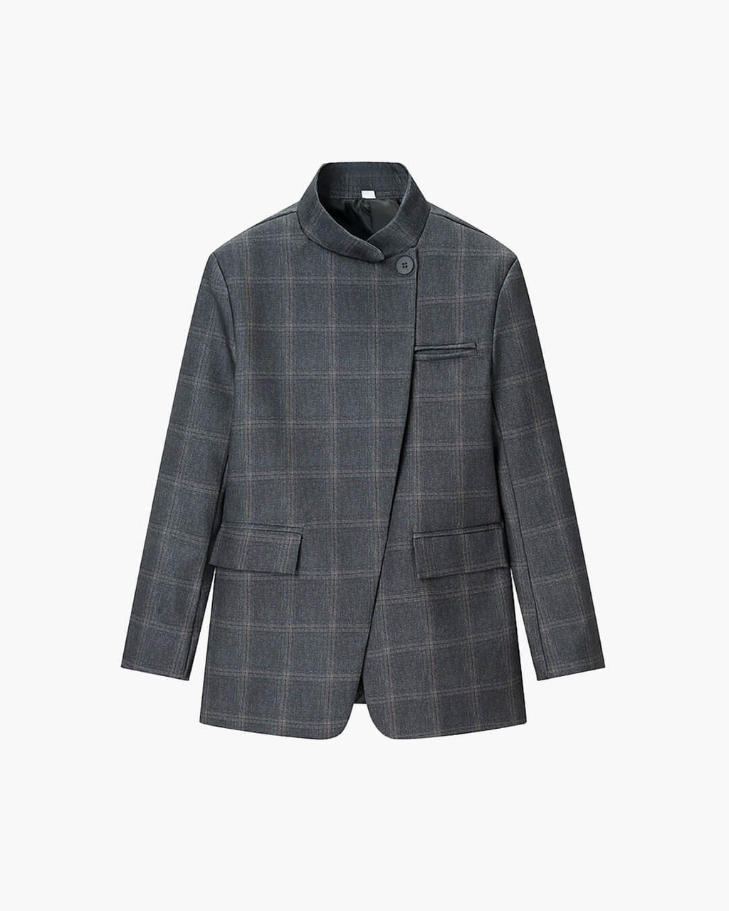 Blazer Katie de cuadros con cuello alto