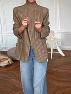 Blazer Katie de cuadros con cuello alto
