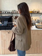 Blazer Katie de cuadros con cuello alto