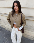 Blazer Katie de cuadros con cuello alto
