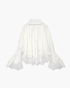 Annie blusa bordada con ribete de encaje