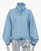 Camisa Carla de rayas con cuello alto