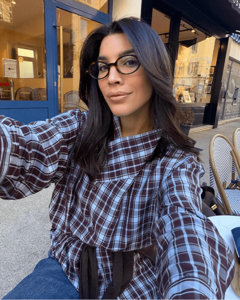 Rebecca Camisa Envolvente de Popelina a Cuadros