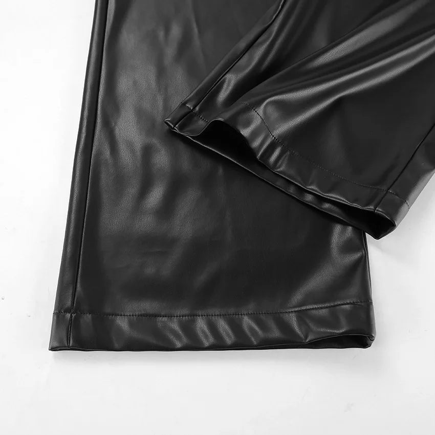 Pantalones de pierna ancha Ada de cuero vegano