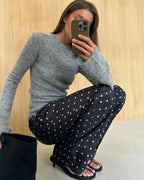 Pantalones Adela de satén con lunares