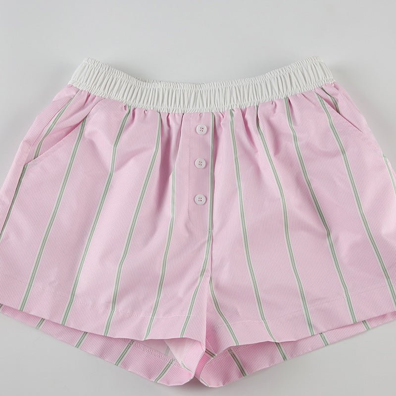 Shorts tipo bóxer de popelina a rayas Liesel